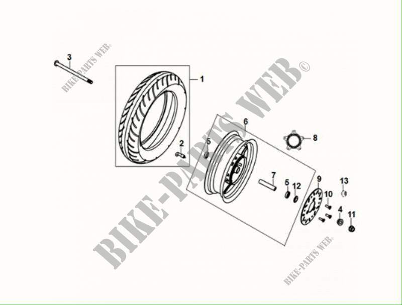 VORDERRAD für SYM FIDDLE IV 125 LC ABS (XG12WW-EU) (M0) 2020