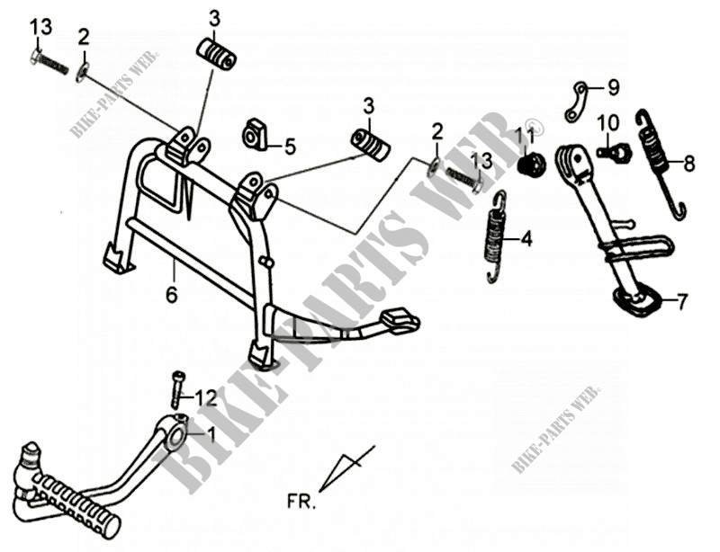 HAUPTSTANDER   KICK STARTER ARM für SYM FIDDLE II (45 KMH) (AF05W-F) (L0-L3) 2010