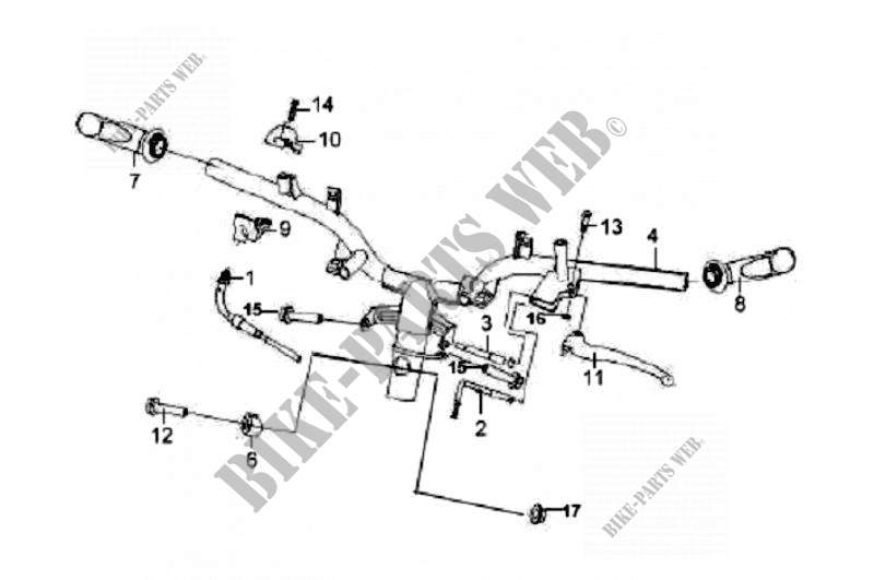 KABEL   SCHALTER   GRIFFHEBEL für SYM FIDDLE II 50 (25 KMH) (OLD ENGINE) (AW05W1-6) (K7-K8) 2007