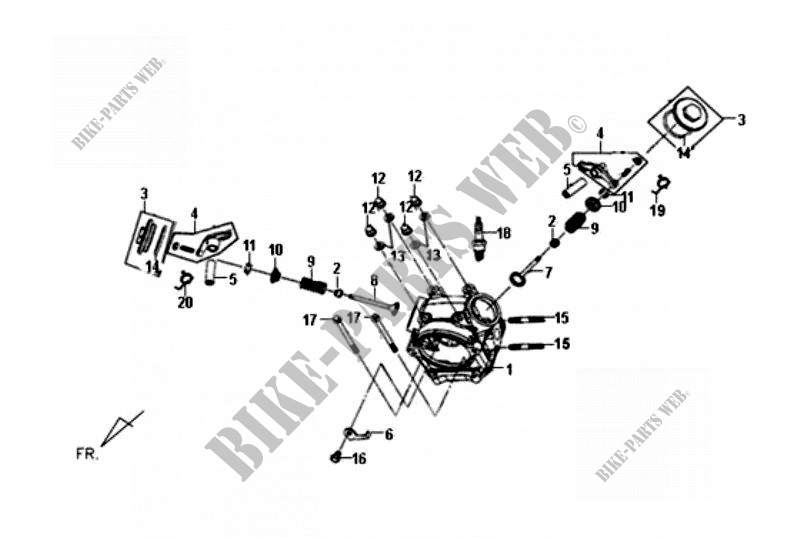 ZYLINDERKOPF für SYM FIDDLE II 50 (45 KMH) (AF05W-F) (NEW ENGINE) (K9-L2) 2012
